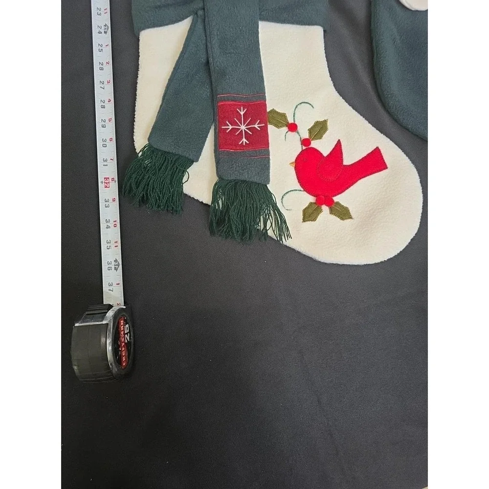 Santa Claus And Snowman Christmas Stockings Set Of 2 Embroidered Patchwork 3D